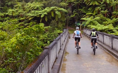 Cycling over the Bridge to Nowhere, Ruapehu