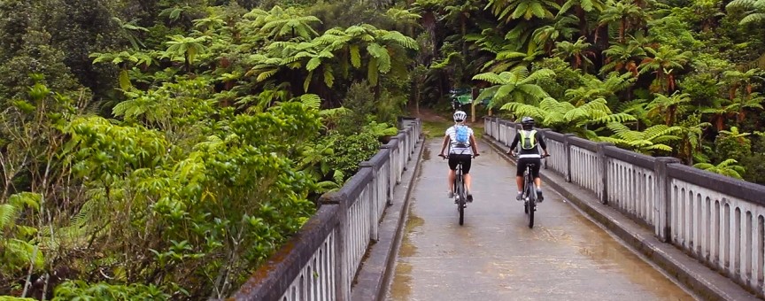 Cycling over the Bridge to Nowhere, Ruapehu