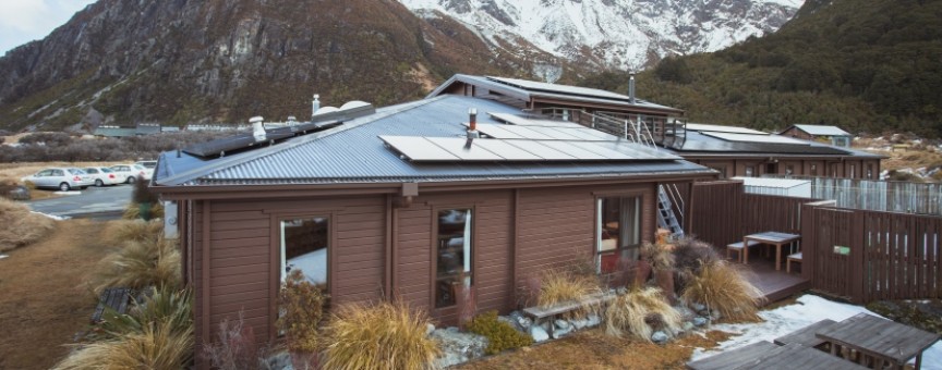 YHA Aoraki Mt Cook solar panels