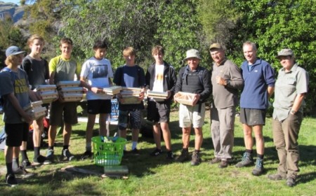 Eco Wanaka Adventures students woodwork teacher and the weta motels