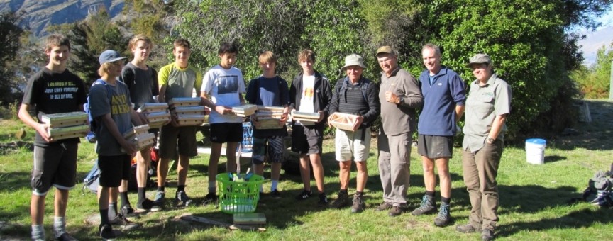 Eco Wanaka Adventures students woodwork teacher and the weta motels